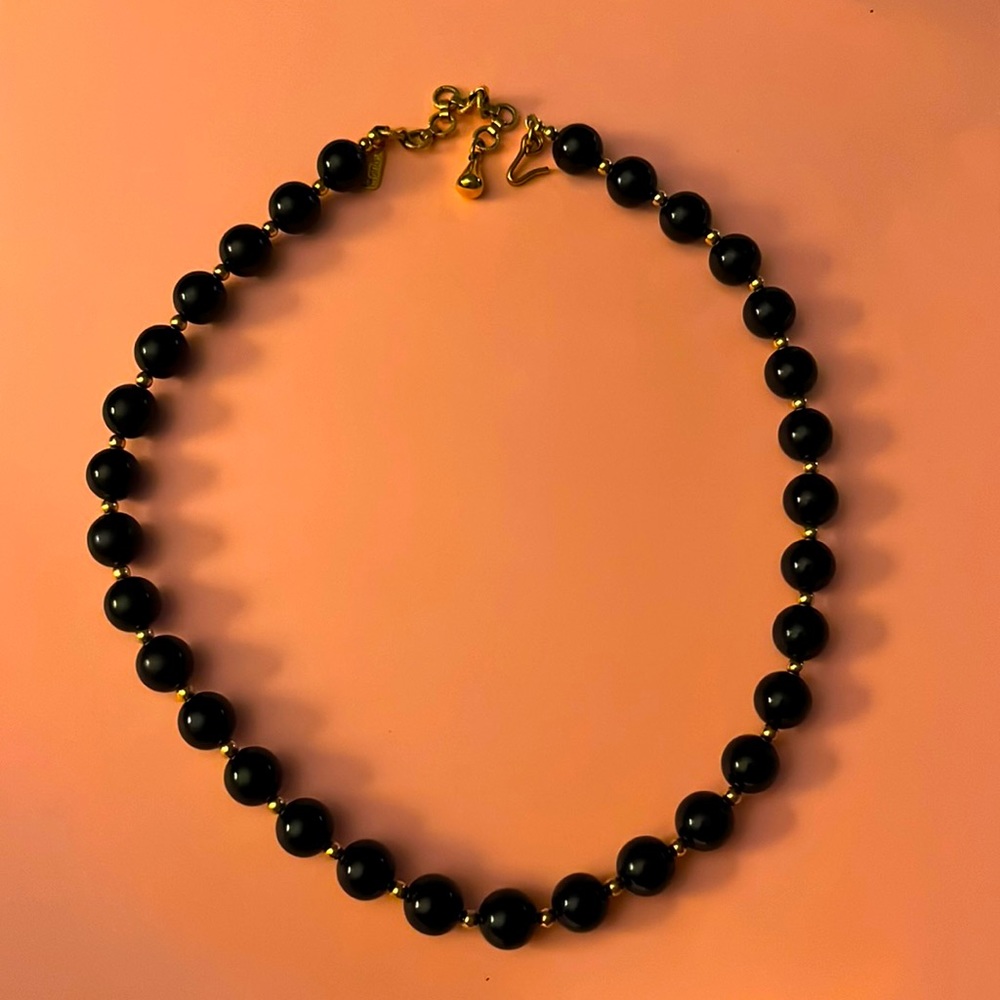 Monet black beaded necklace